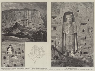 The Rock-Cut Statues of Bamian, Central Asia by William Crimea Simpson
